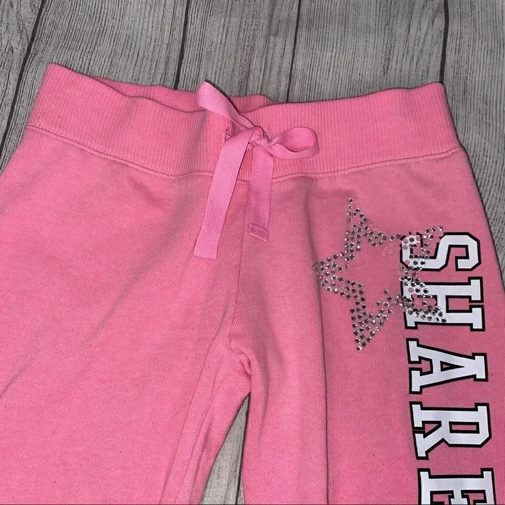 Justice pink sweatpants w/rhinestones size 10 girl